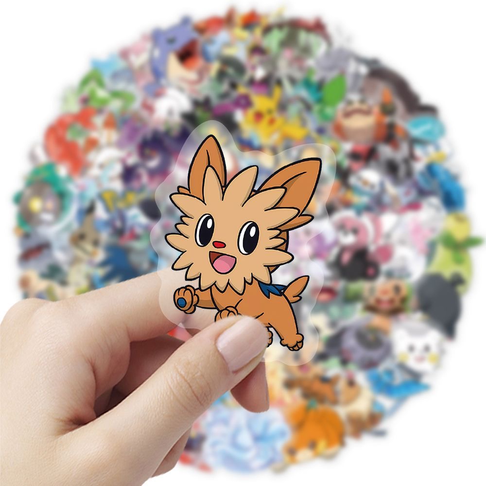 Tablet Cute Accessories - สติ๊กเกอร์โปเกมอน 100 ชิ้น ลายการ์ตูนน่ารัก โปร่งใส กันน้ำ