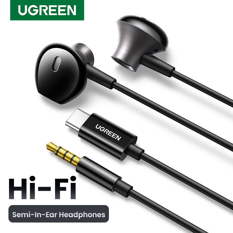 Wired Earphone Lightning - UGREEN กึ่งเปิด 3.5 มม.USB Type C