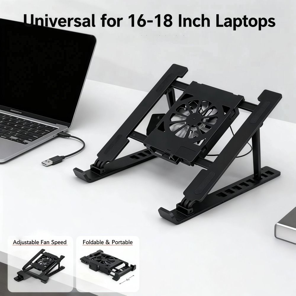 Cooling Stand Tablet - ขาตั้งระบายความร้อนสำหรับแล็ปท็อปแบบสากลพร้อมพัดลม ขาตั้งยกแล็ปท็อปแบบปรับได้ ขาตั้งพับได้แบบพกพาสำหรับแท็บเล็ตพีซี ที่แขวนสำหรับขนาด 16-18 นิ้ว