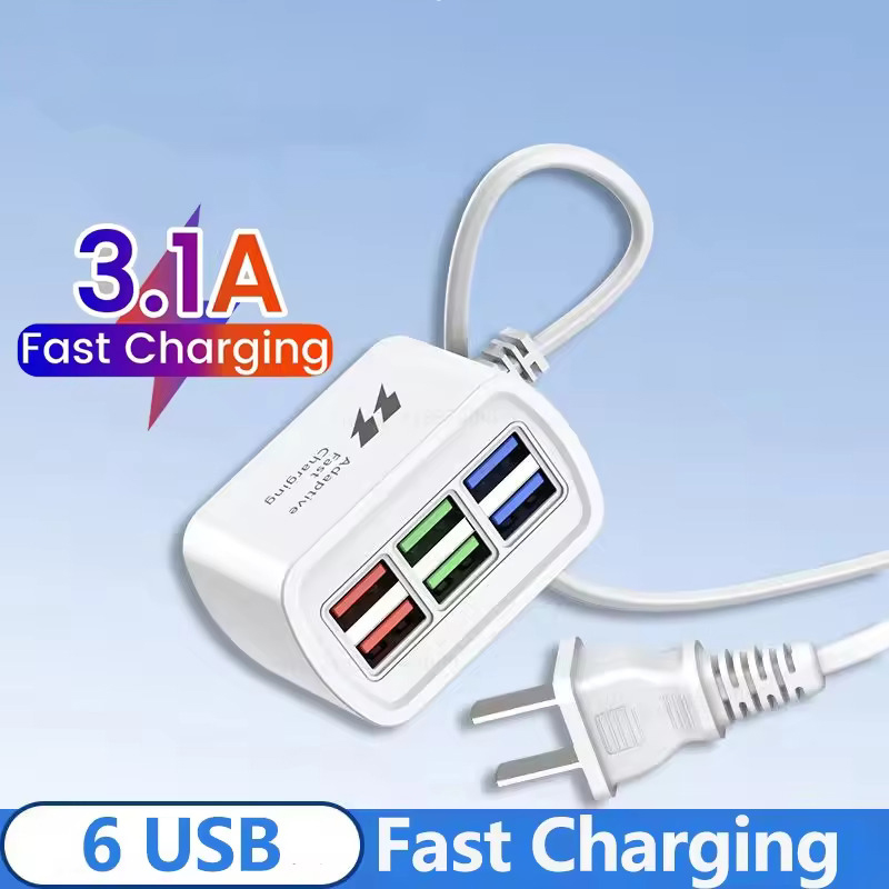 Usb Hub Type C - 6 USB Fast Charger Power Strip